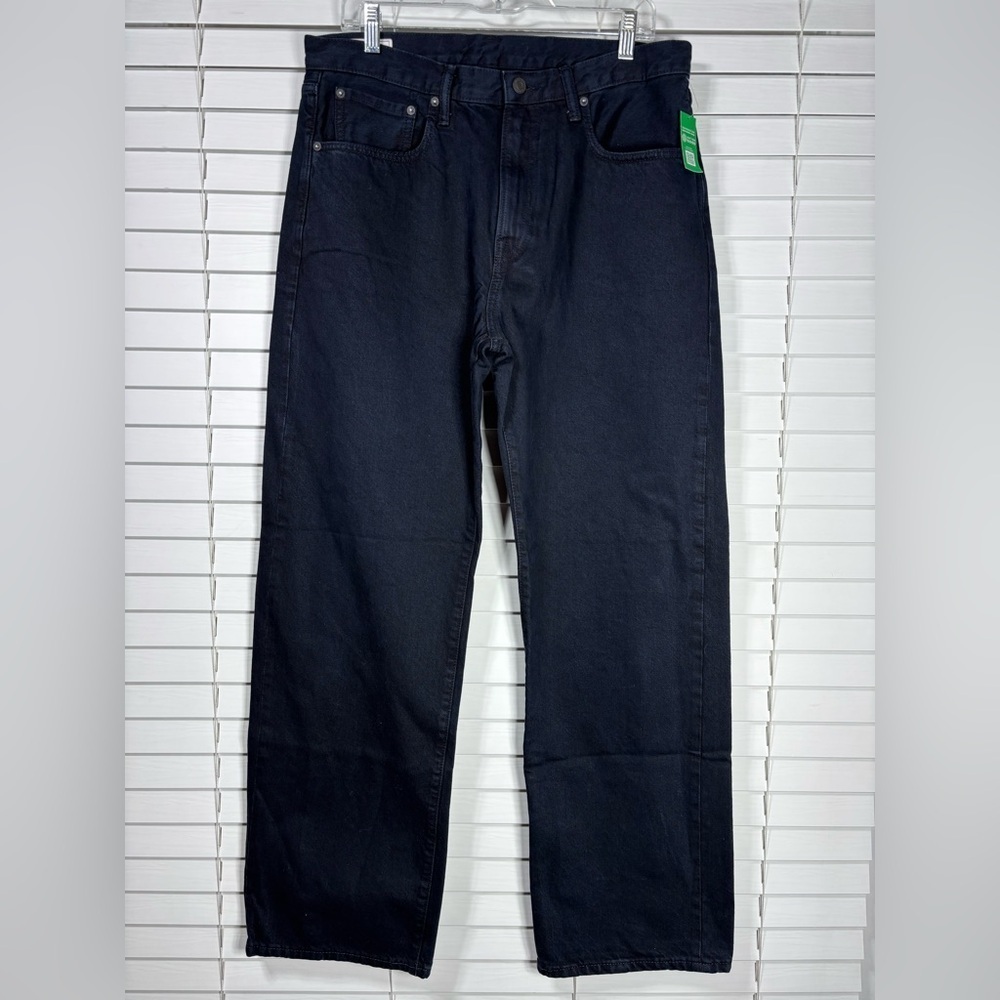 GAP Jeans Mens 33 x 32 90s Loose Baggy Denim Relaxed Wide Leg Skate Dark NEW